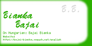 bianka bajai business card